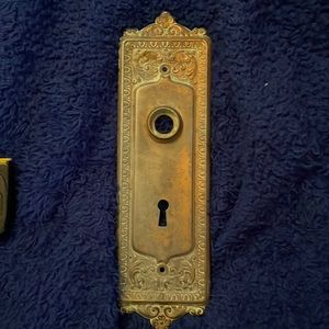 Old doorknob cover used see photos for measurements